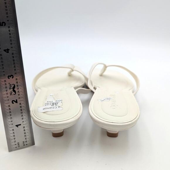 Open Edit Tori Kitten Heel Sandals Slip-On Women's Ivory Egret Size US6 EU36.5 - Picture 4 of 12